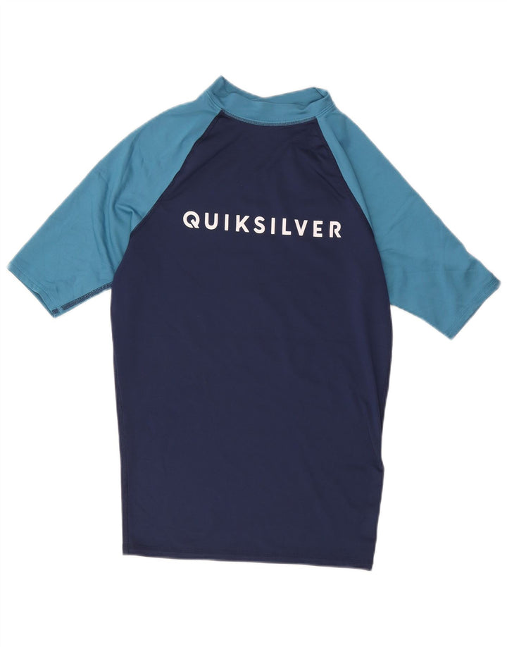 Мужская футболка Quiksilver с графическим рисунком, средний темно-синий, цветной блок