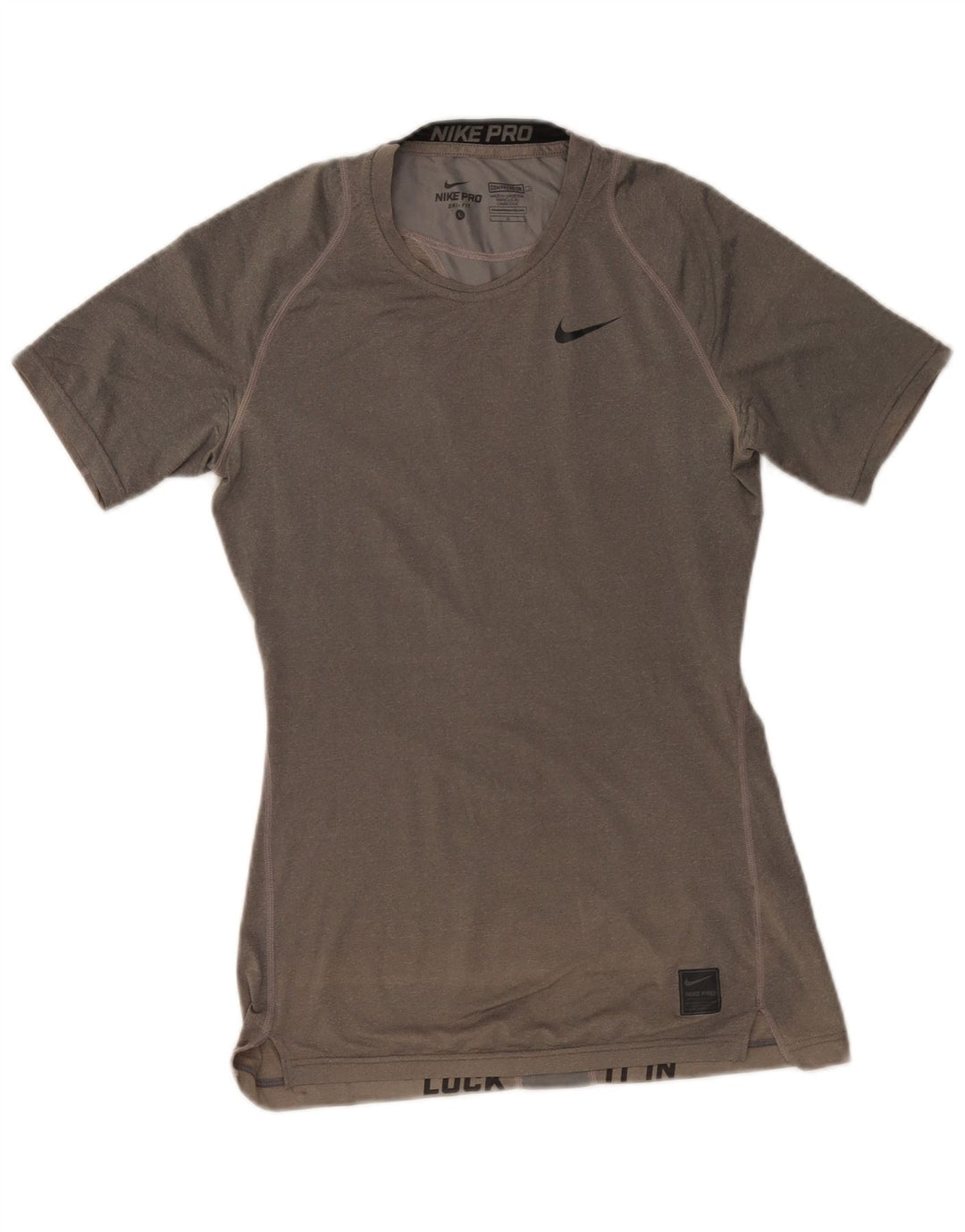 Женская футболка Nike Dri Fit Top UK 14, большой серый полиэстер