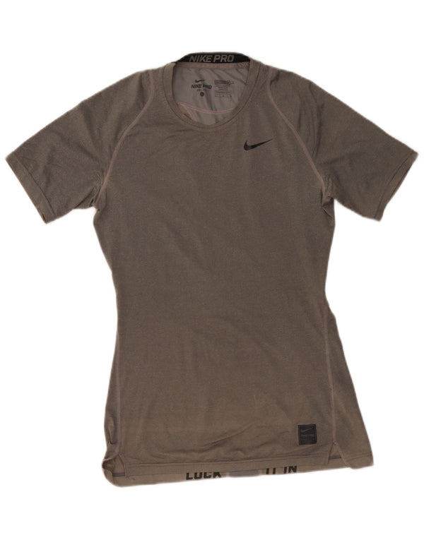 Женская футболка Nike Dri Fit Top UK 14, большой серый полиэстер