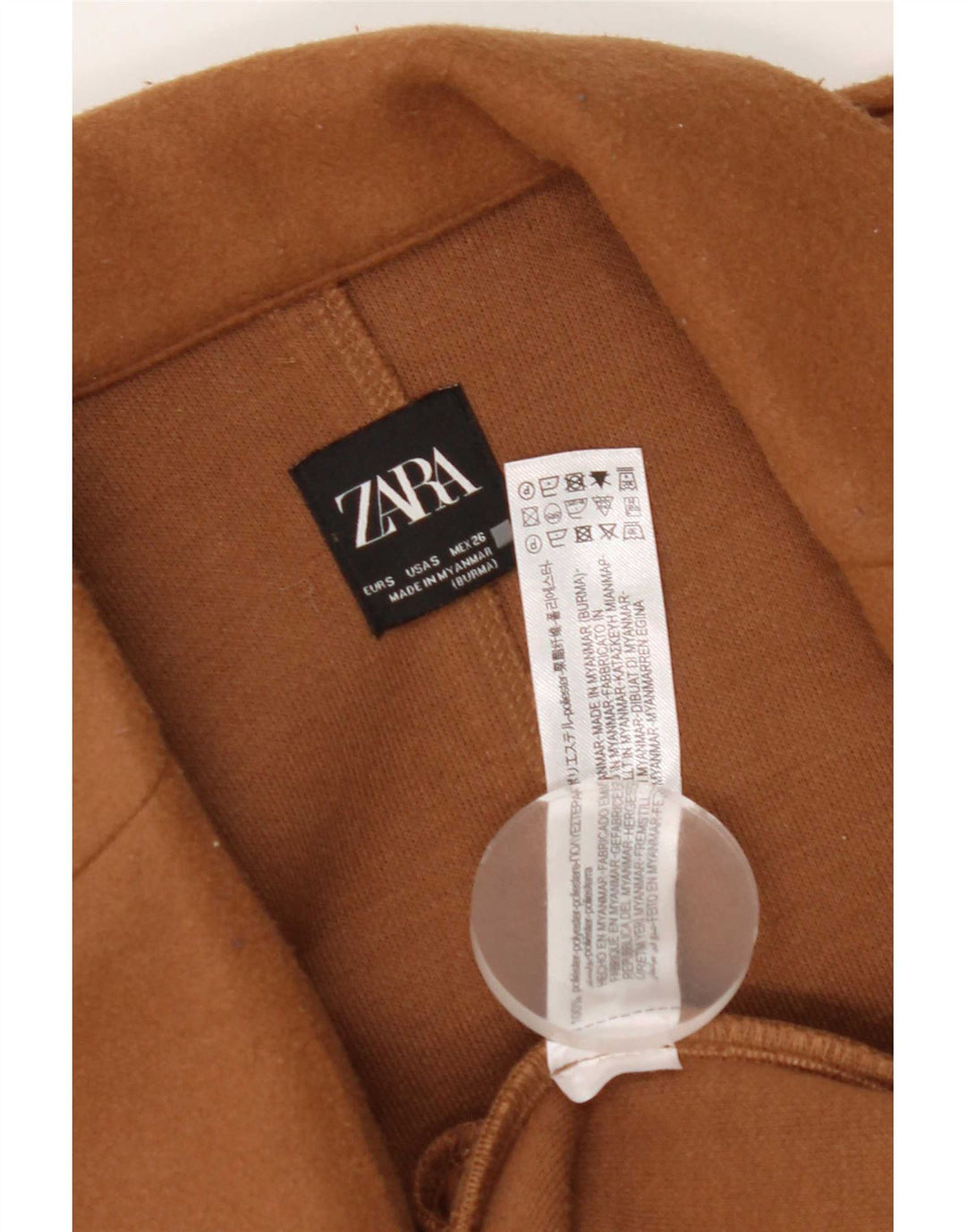 Женское пальто Zara UK 10, маленькое коричневое полиэстер