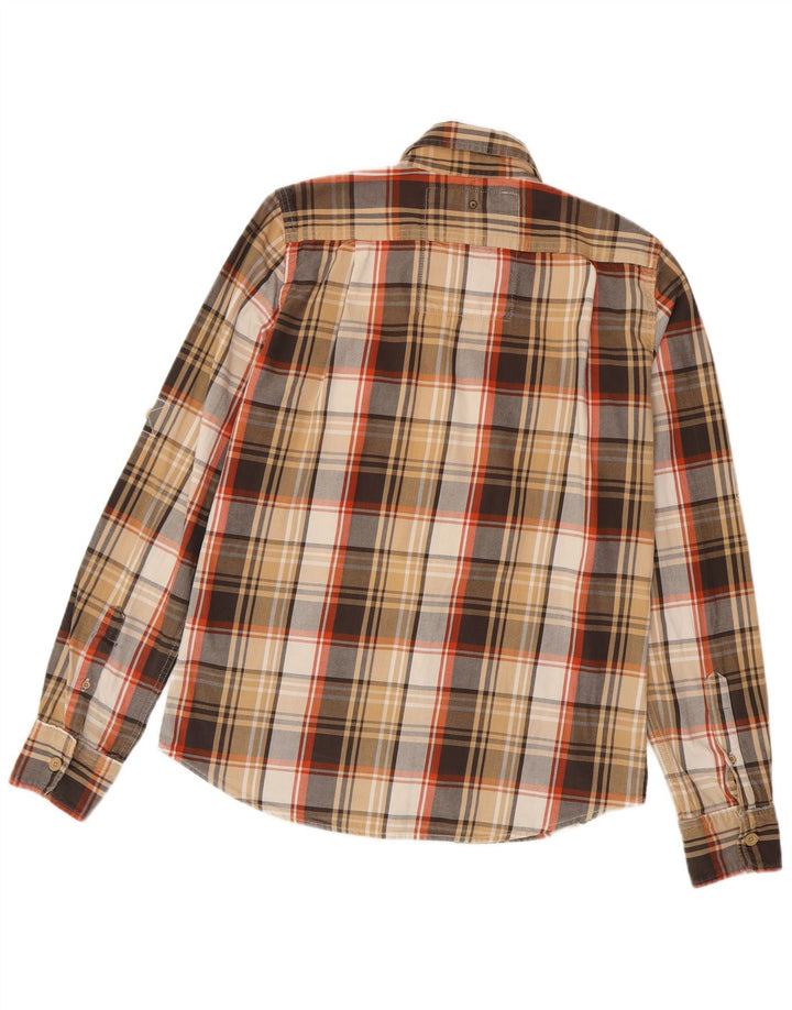 SUPERDRY Мужская фланелевая рубашка большого размера, коричневая клетка, хлопок