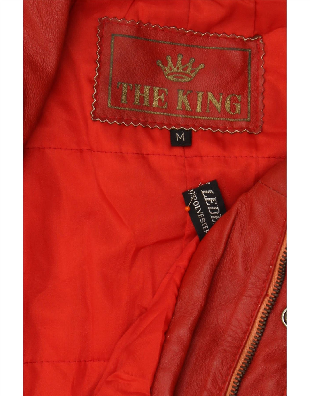 Мужской кожаный жилет VINTAGE UK 38, средний красный кожаный