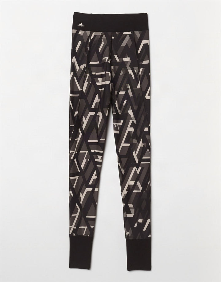 Женские леггинсы Adidas Climalite UK 8/10, маленькие черные с геометрическим узором