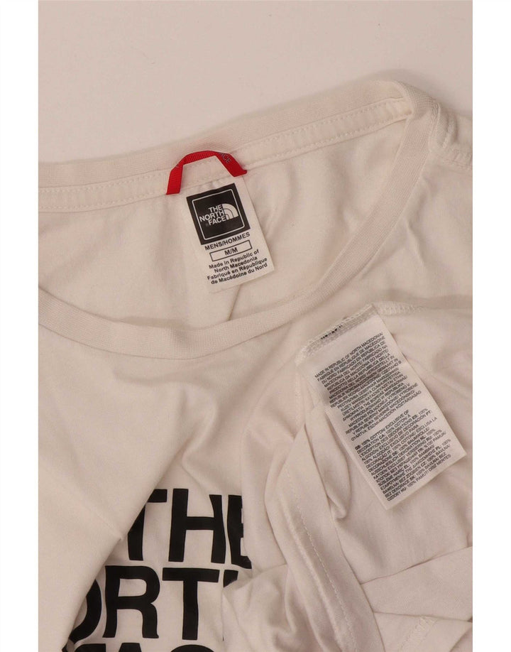 Мужская футболка с рисунком The North Face, хлопковый топ среднего размера, белый
