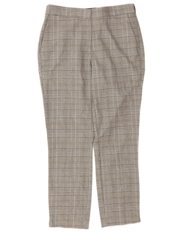 Zara Womens Cropped Trousers Small W26 L24 Grey Check