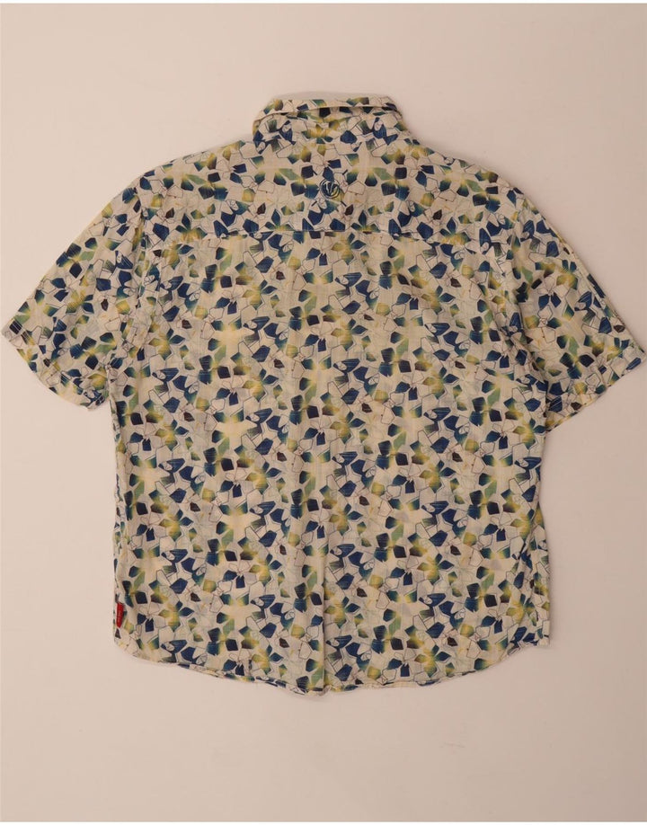 FAT FACE Мужская рубашка с коротким рукавом, большая белая хлопковая рубашка с геометрическим рисунком