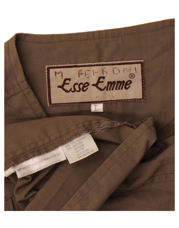 VINTAGE Mens Utility Jacket UK 40 Large Brown Polyester Vintage Vintage and Second-Hand Vintage from Messina Hembry 