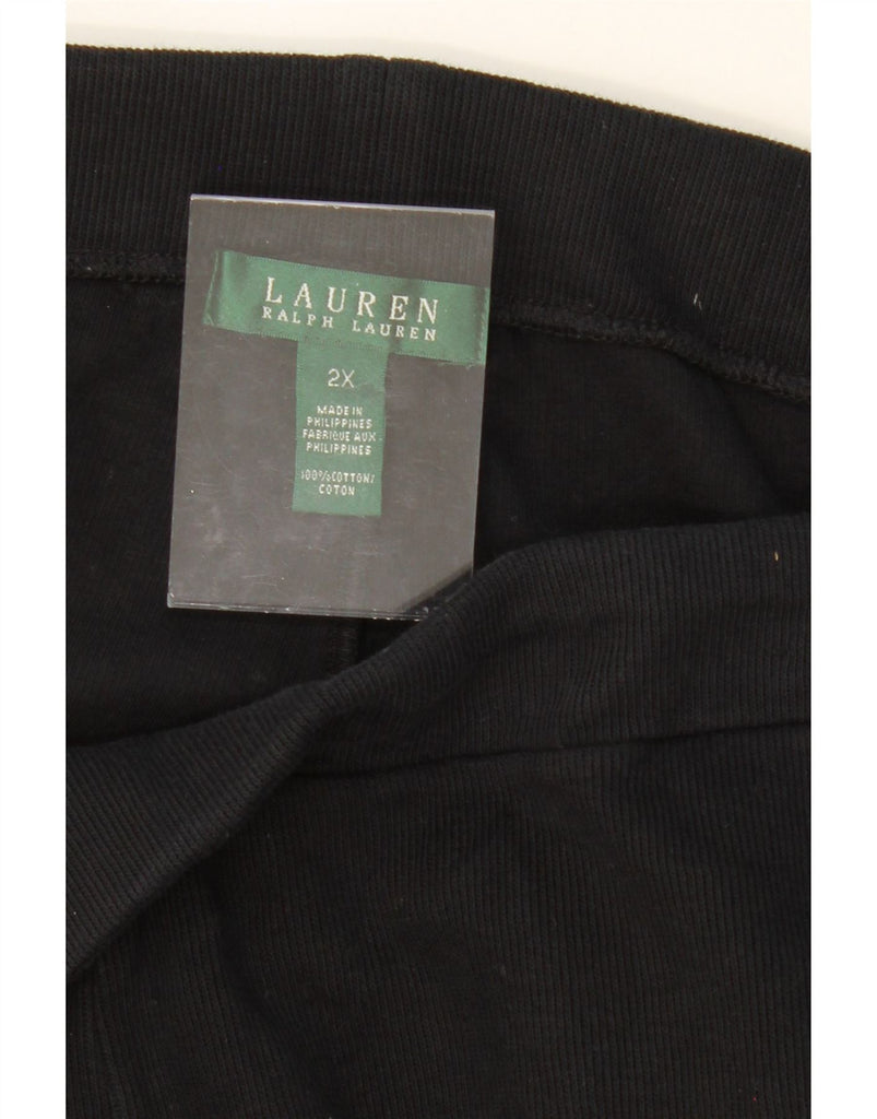 RALPH LAUREN Womens Tracksuit Trousers UK 20 2XL  Black Cotton Vintage Ralph Lauren and Second-Hand Ralph Lauren from Messina Hembry 