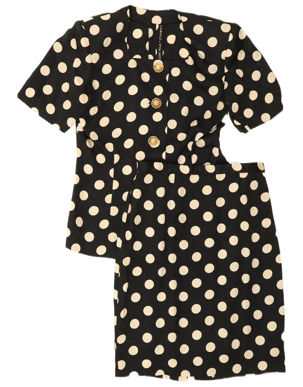 Винтажный женский комплект из 2 юбок с короткими рукавами UK 12 Medium W28 Черный