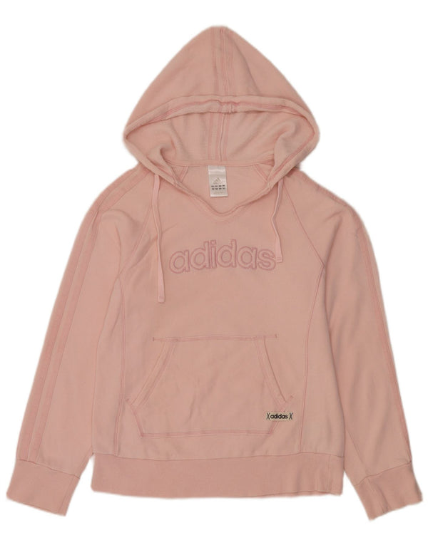 Женский джемпер с капюшоном Adidas UK 12, средний розовый, хлопок