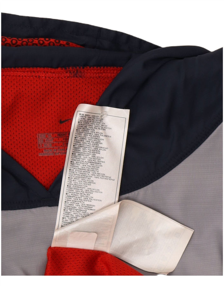 Мужской жилет с капюшоном Nike XL, серый нейлон с цветными блоками