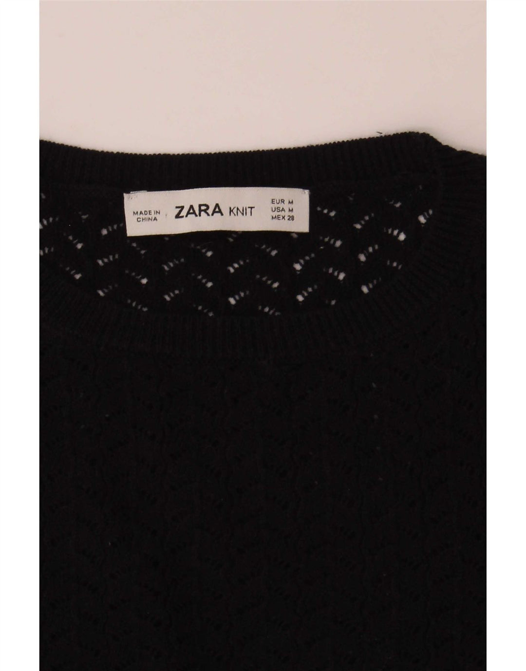 Женская укороченная блузка Zara UK 12, средний темно-синий в полоску