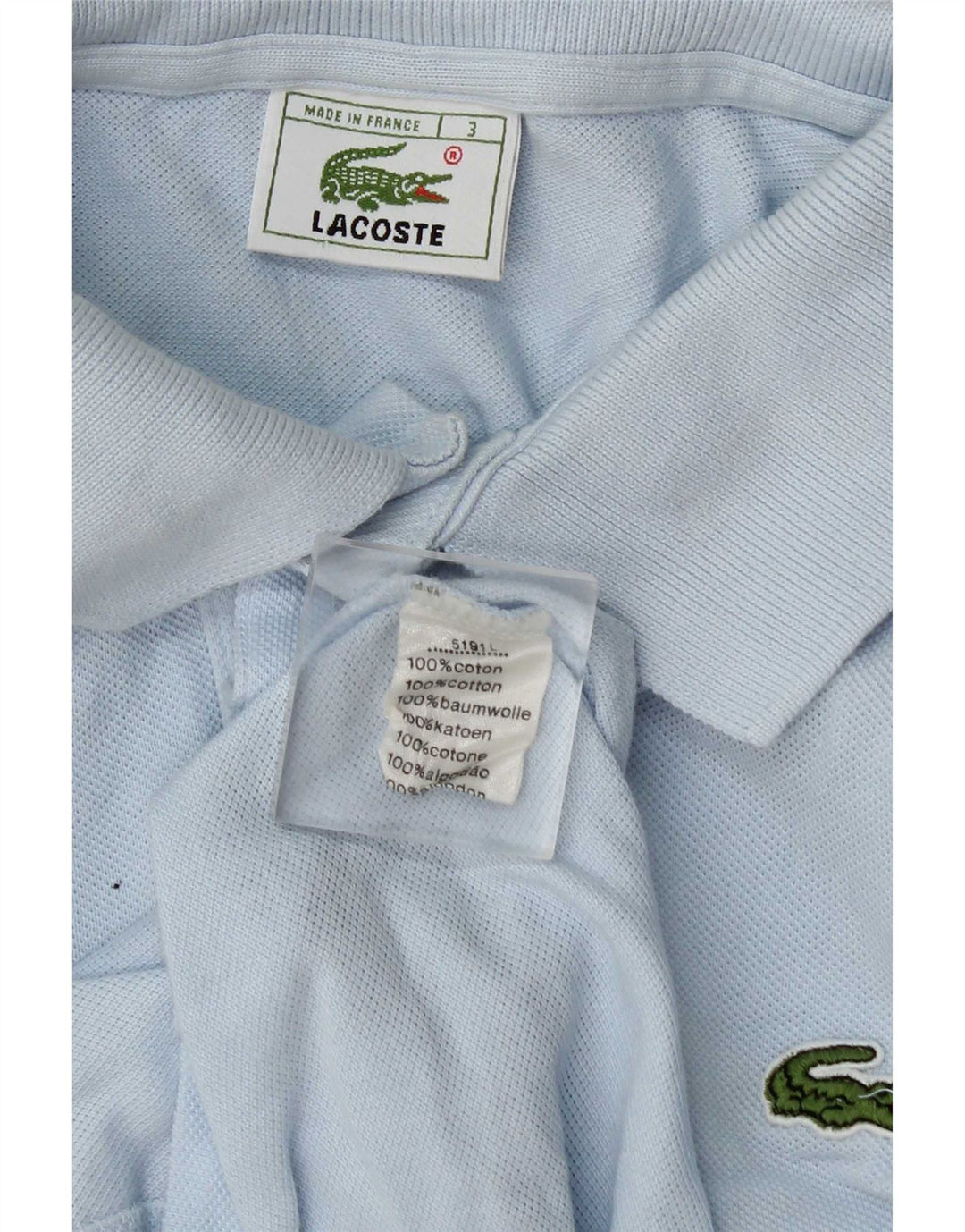 Мужская рубашка-поло с длинным рукавом Lacoste, размер 3, маленькая, синяя, хлопок