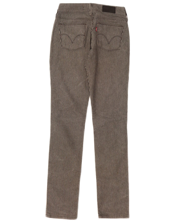 Женские повседневные брюки скинни Levi's 473 W29 L34 серые, хлопковые в тонкую полоску