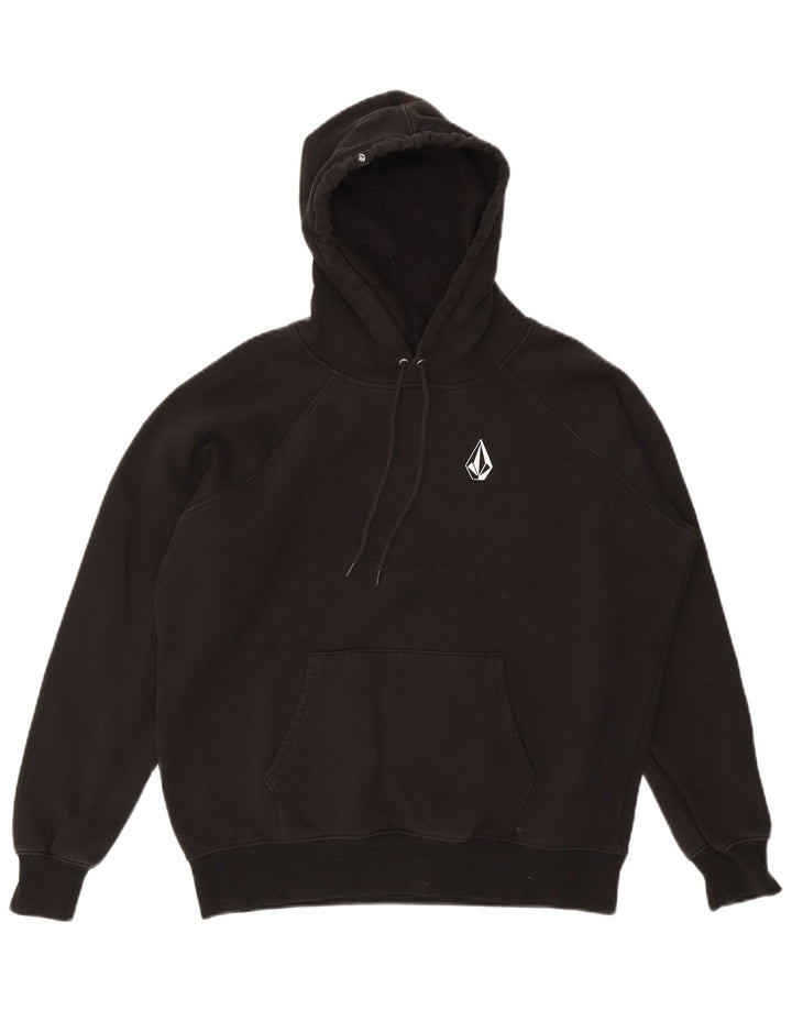 Женский джемпер с капюшоном Volcom, размер UK 10, маленький, черный, хлопок