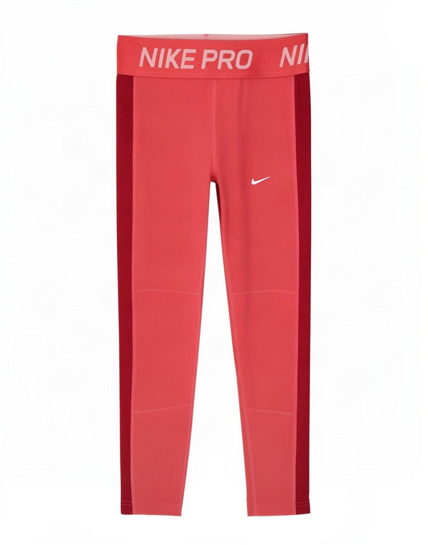 Леггинсы с рисунком Nike для девочек 12–13 лет, большой размер, розовые, полиэстер с цветными блоками