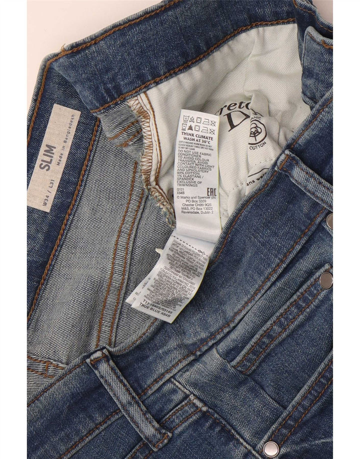 Мужские узкие джинсы Marks & Spencer W34 L31 синие, хлопок