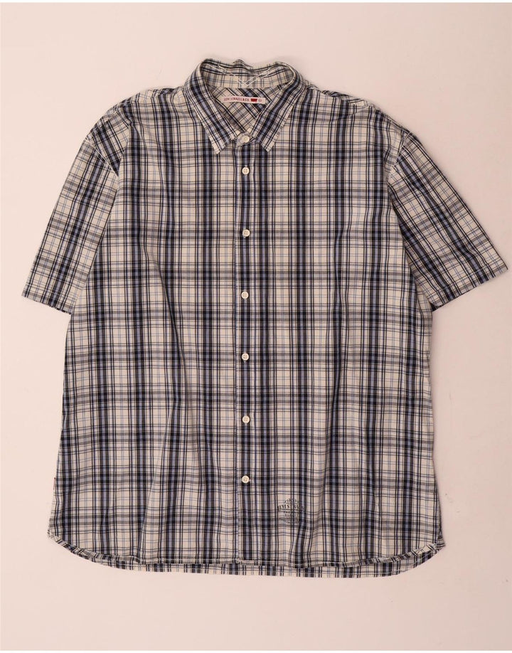 Мужская рубашка с коротким рукавом Levi's 2XL, синяя клетка, хлопок