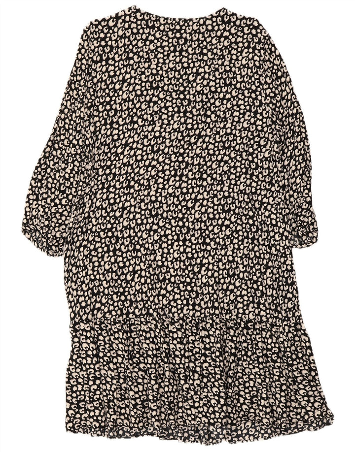 ПРИНЦИПЫ Женское многоярусное платье с рукавами 3/4, Великобритания 16, большое черное животное с принтом