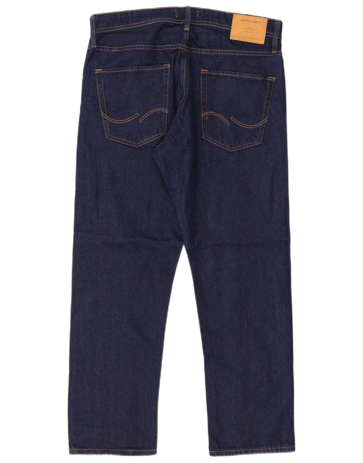 Мужские прямые джинсы Jack & Jones W34 L30 темно-синие, хлопок