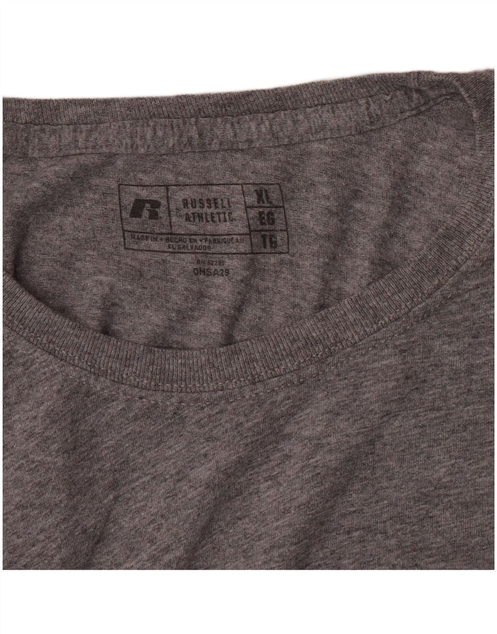 Футболка Russell Athletic для мальчиков, топ 14–15 лет, XL, серая