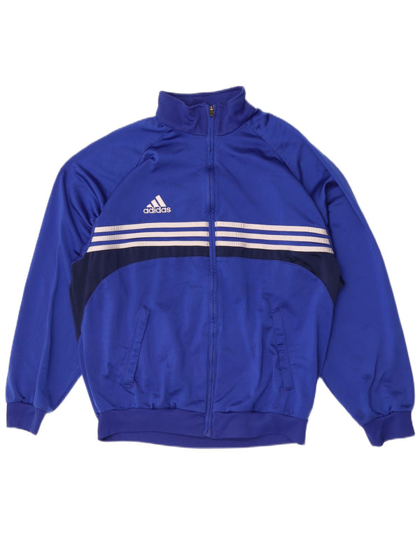 Мужская спортивная куртка Adidas UK 44/46, большой синий полиэстер с цветными блоками