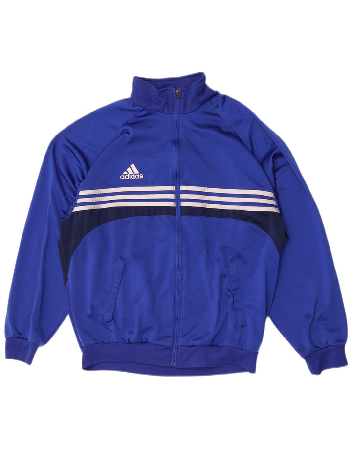 Мужская спортивная куртка Adidas UK 44/46, большой синий полиэстер с цветными блоками