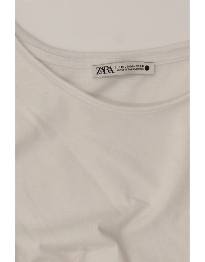ZARA Womens T-Shirt Top UK 12 Medium White Vintage Zara and Second-Hand Zara from Messina Hembry 