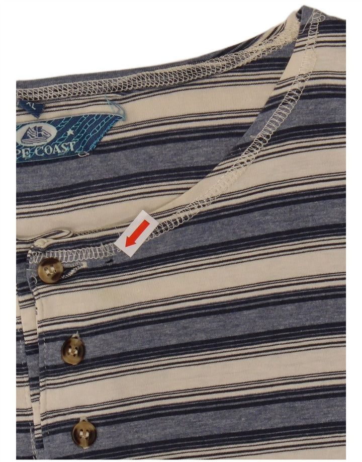 Мужская футболка VINTAGE Top XL из хлопка темно-синего цвета в полоску