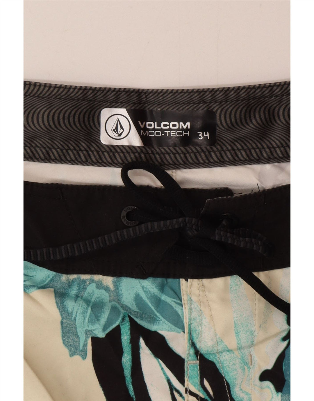 Мужские шорты для плавания Volcom с рисунком, большие белые с цветочным принтом