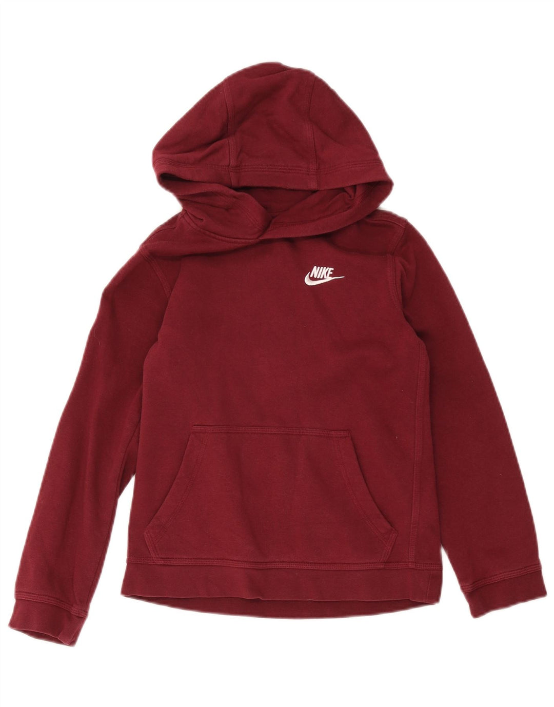 Джемпер с капюшоном Nike для мальчиков 10–11 лет, средний бордовый, хлопковый