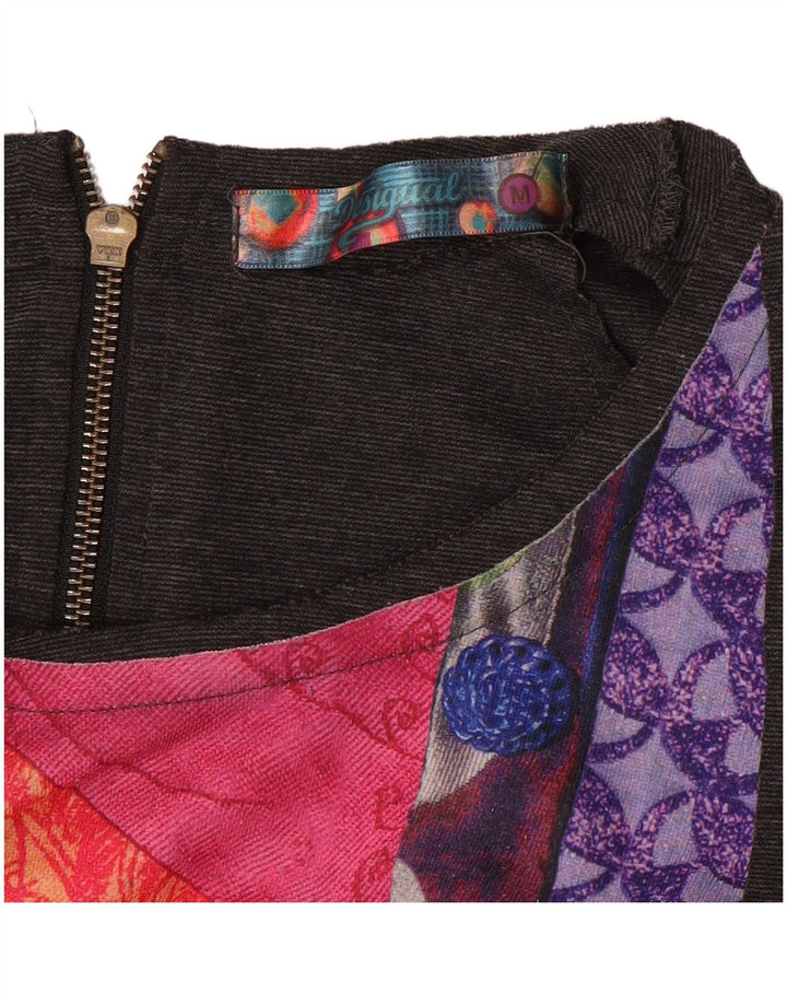 DESIGUAL Женское платье-футляр UK 12 Средне-серый пэчворк