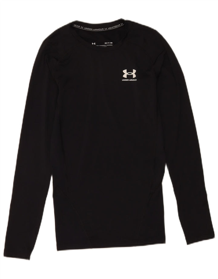 Женский топ Under Armour Heat Gear Top с длинным рукавом UK 10, маленький черный полиэстер