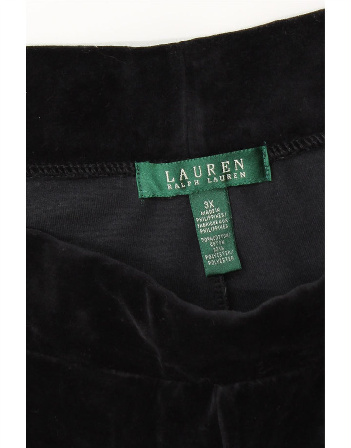 Женские велюровые спортивные брюки RALPH LAUREN UK 22 3XL, черный хлопок