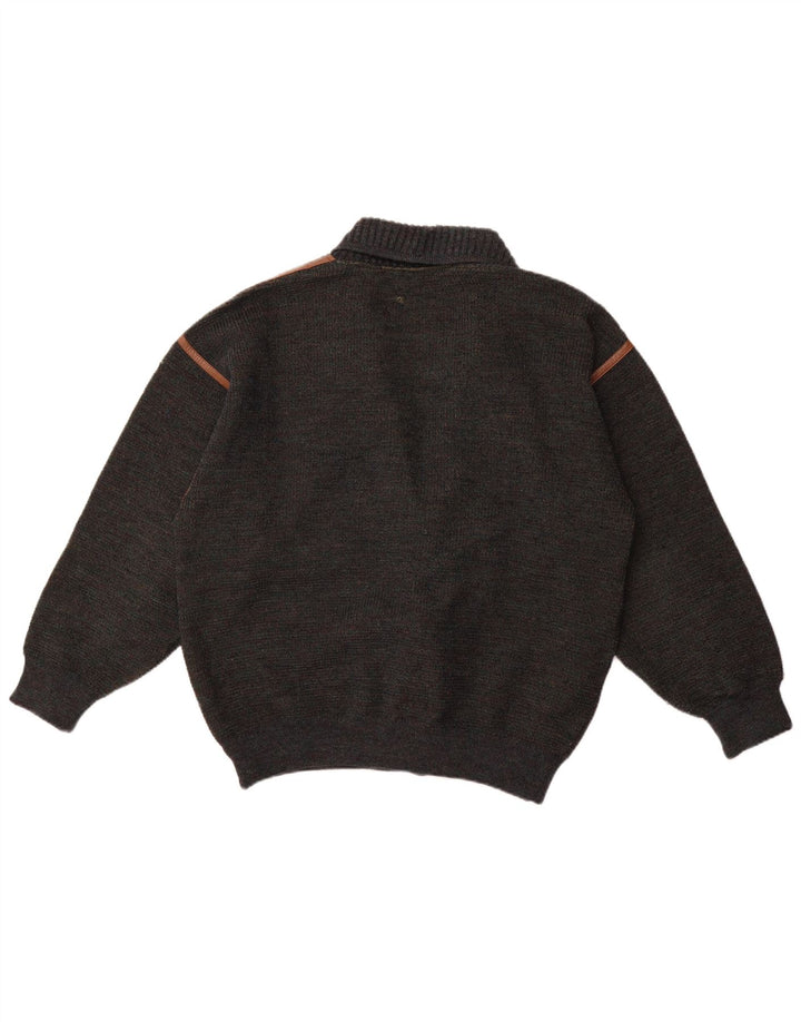 Мужской двубортный кардиган Marz, цвет ЕС 52, большой серый, шерстяной в крапинку