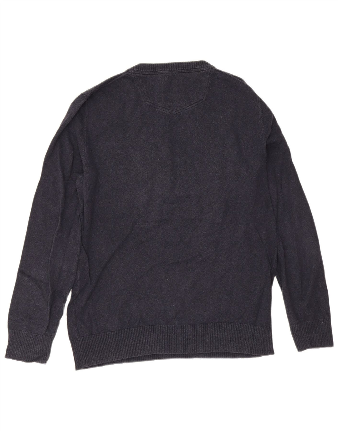 Мужской джемпер с v-образным вырезом Fat Face, средний темно-синий хлопковый свитер