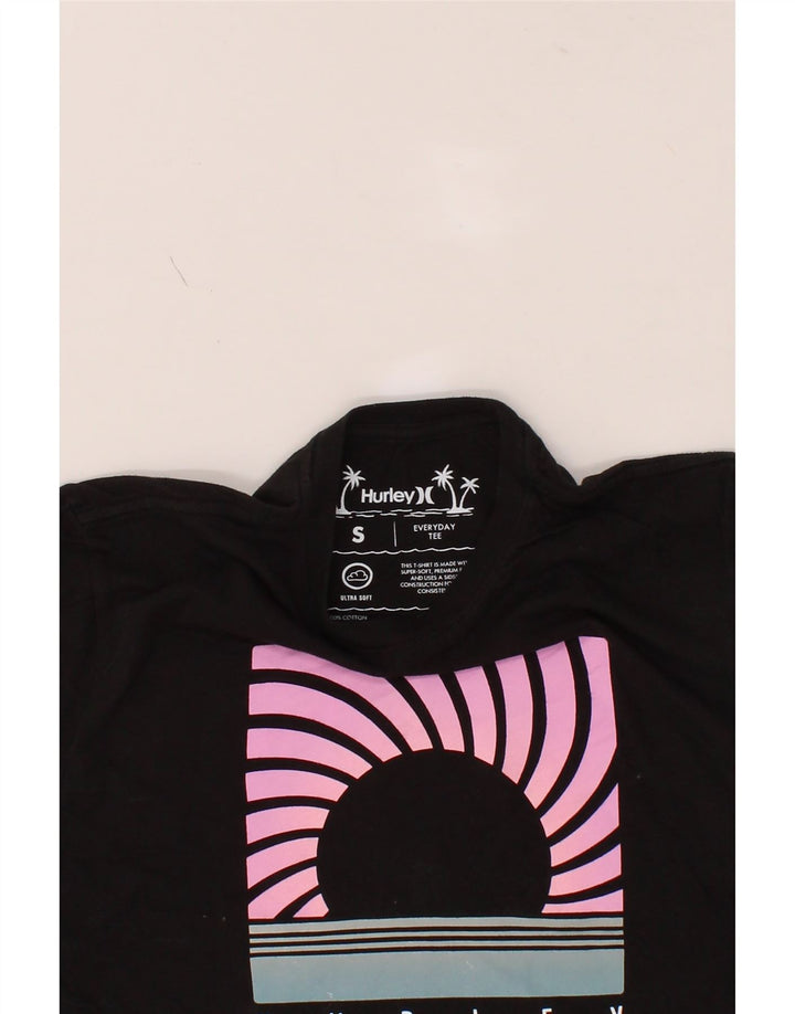 HURLEY Mens Graphic T-Shirt Top Small Black Cotton Vintage Hurley and Second-Hand Hurley from Messina Hembry 