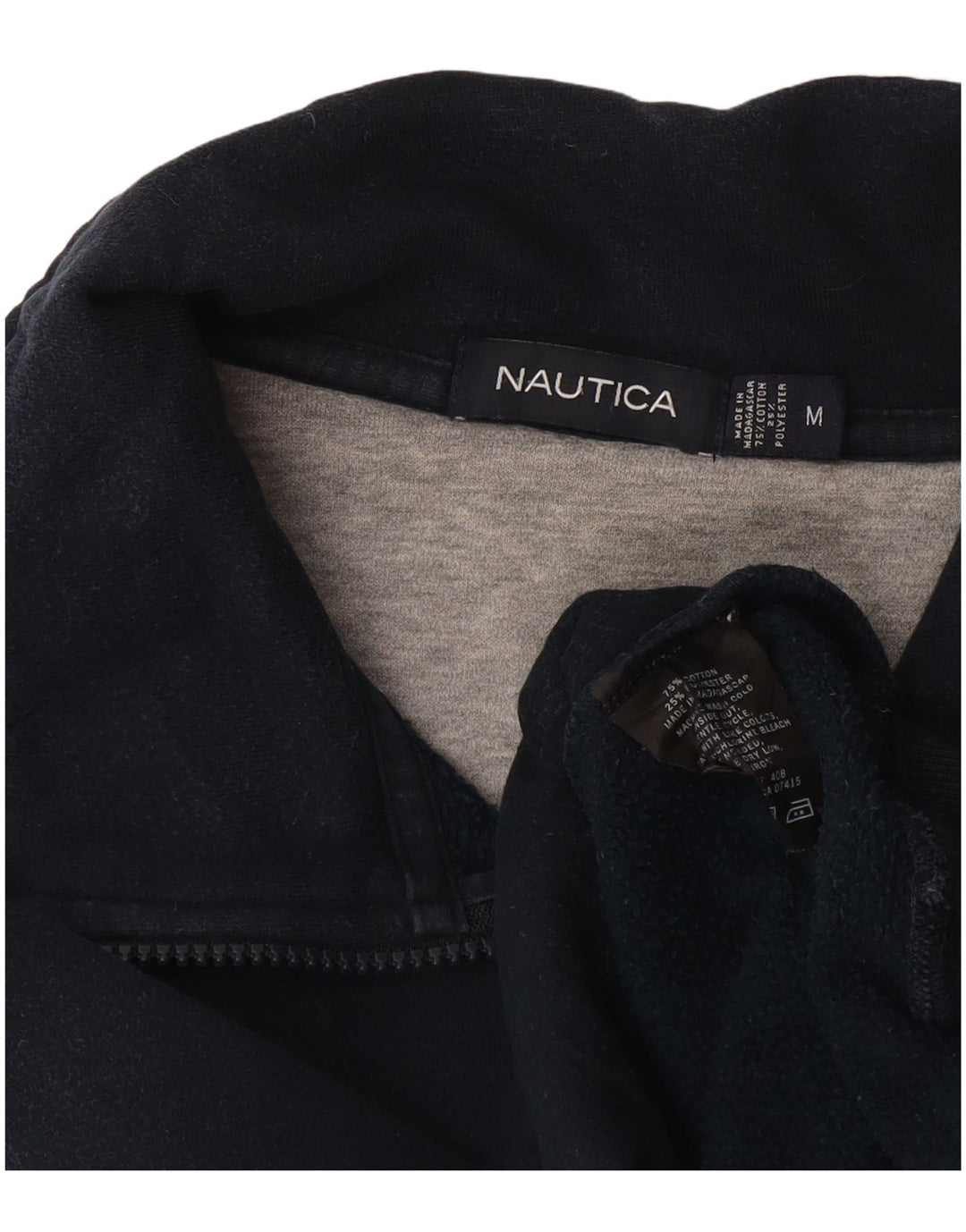 Мужской свитшот Nautica с воротником на молнии, средний темно-синий хлопковый джемпер
