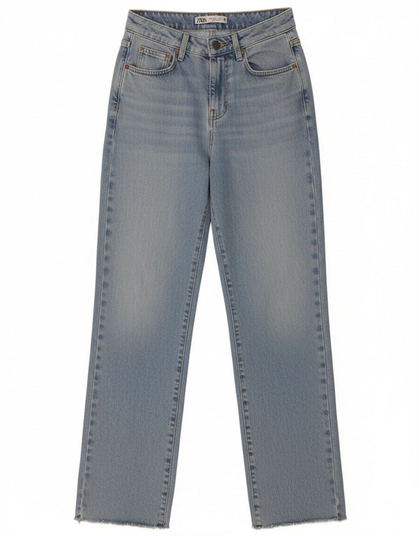 Женские широкие джинсы с завышенной талией Zara EU 32 2XS W22 L29 синие