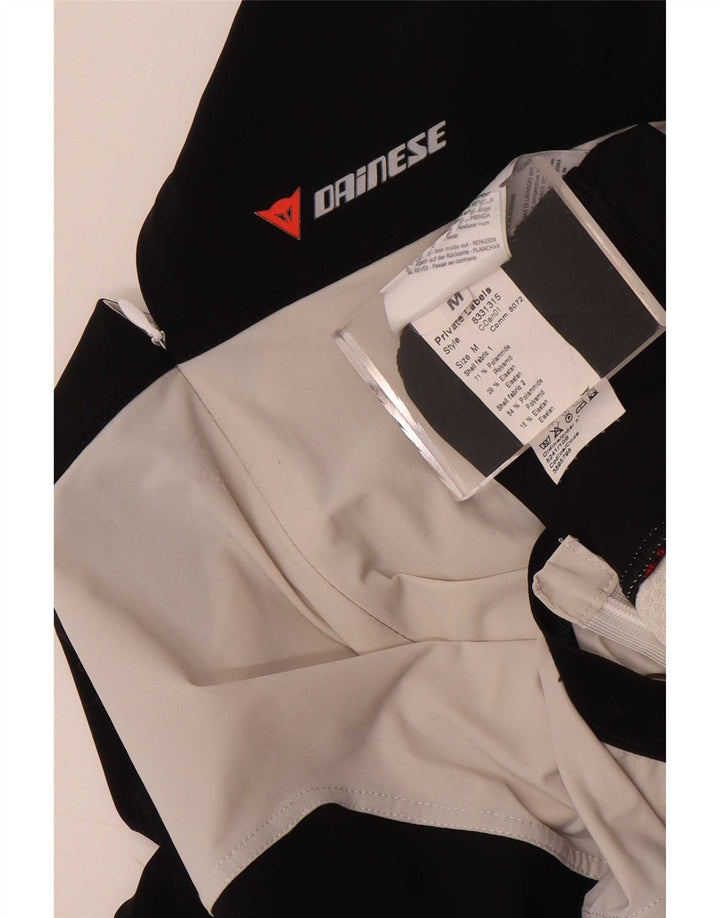 Мужской трикотажный топ Dainese с короткими рукавами и воротником на молнии, средний черный, с цветными блоками