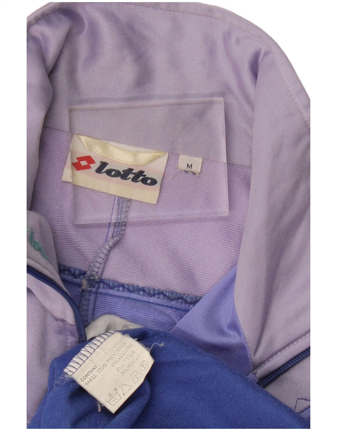 LOTTO Mens Tracksuit Top Jacket Medium Blue Colourblock Polyester Vintage Lotto and Second-Hand Lotto from Messina Hembry 