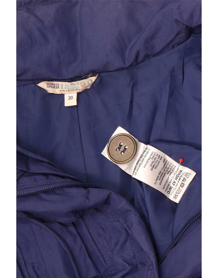 Женский дождевик оверсайз Marks & Spencer UK 20 2XL, синий хлопок