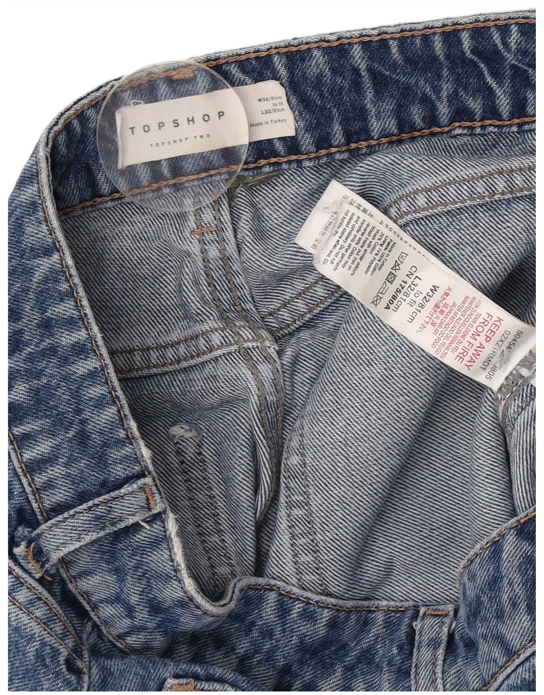 Женские джинсы Bootcut Topshop W32 L32 синие, хлопок