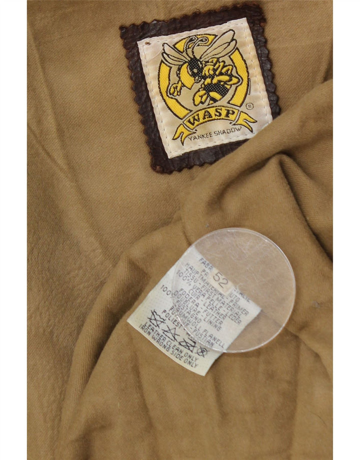 VINTAGE Мужская кожаная куртка IT 52 XL Коричневая кожа