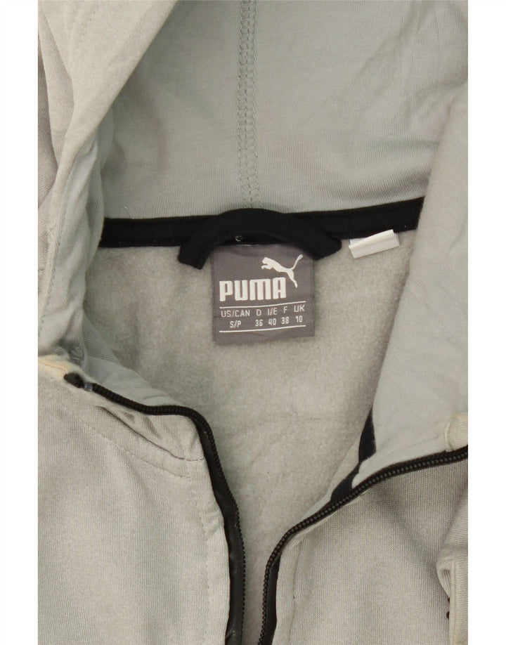 PUMA Womens Zip Hoodie Sweater UK 10 Small Grey Polyester Vintage Puma and Second-Hand Puma from Messina Hembry 