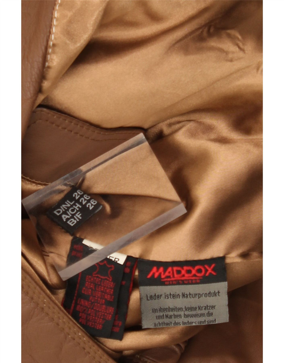 Мужская кожаная куртка MADDOX UK 42 XL коричневая кожа