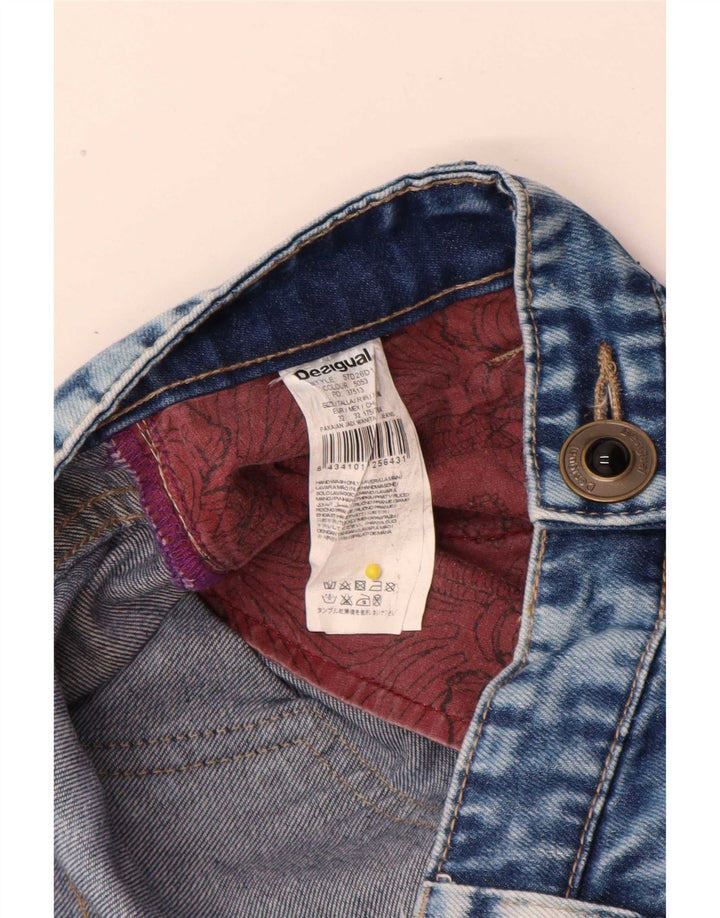 Женские зауженные джинсы Desigual W32 L28 синие в стиле пэчворк, хлопок