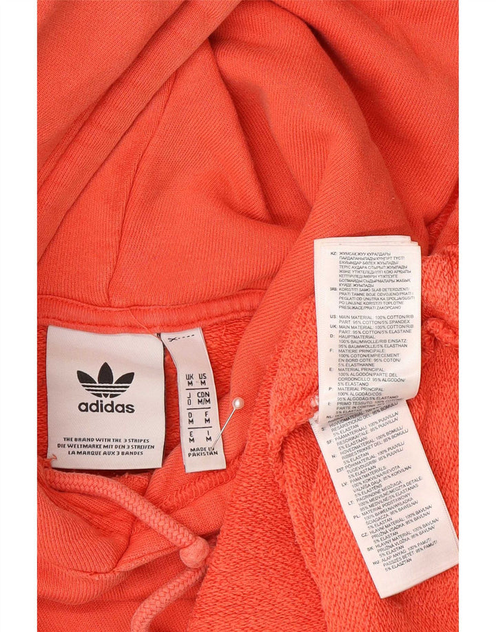 Мужской джемпер с капюшоном Adidas среднего оранжевого цвета, хлопок