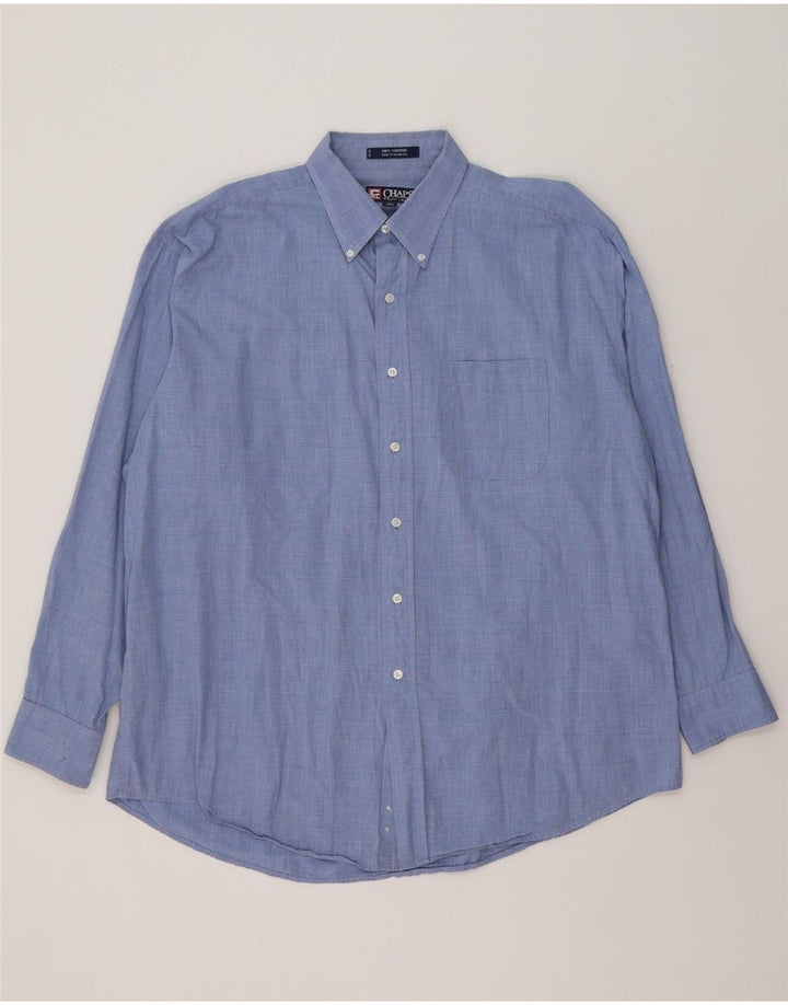 CHAPS Mens Shirt Size 17 1/2 XL Blue Cotton Vintage Chaps and Second-Hand Chaps from Messina Hembry 