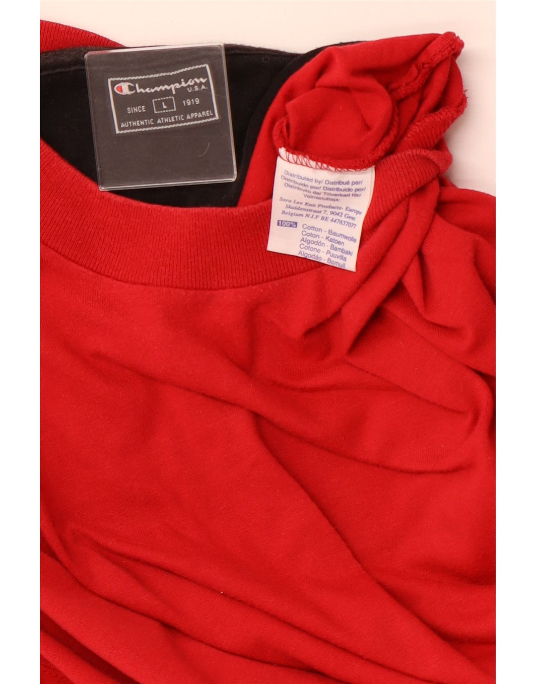 CHAMPION Мужской топ с длинным рукавом, большой красный хлопок